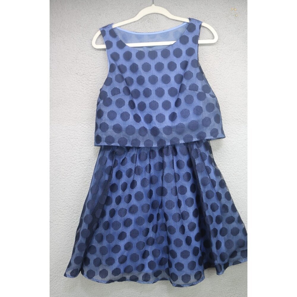 Betsey Johnson Sheer Mesh Polka Dot Dress-Lined-Size 8-Whimsigoth